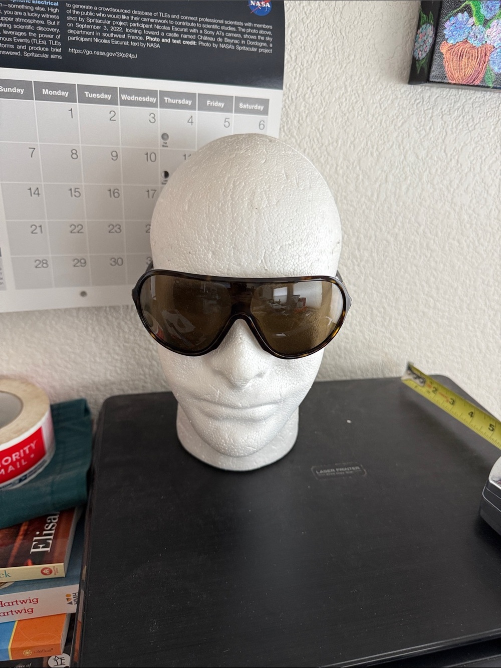 Giorgio Armani Tortoiseshell shield aviator Goggle style 
sunglasses